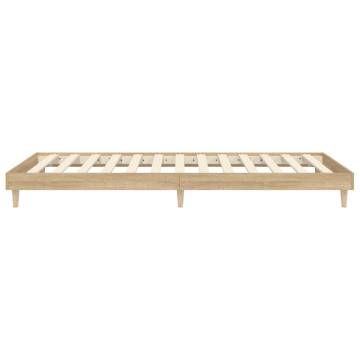 Sonoma Oak Bed Frame 100x200 cm - Quality Engineered Wood