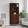 Highboard Brown Oak 69.5x34x180 cm Engineered Wood Colour brown oak Quantity in Package 1 Model 1 door 3 drawers 