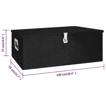 Durable Black Aluminium Storage Box 100x55x37 cm | HipoMarket