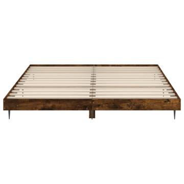 Bed Frame Smoked Oak 160x200 cm - Durable Engineered Wood