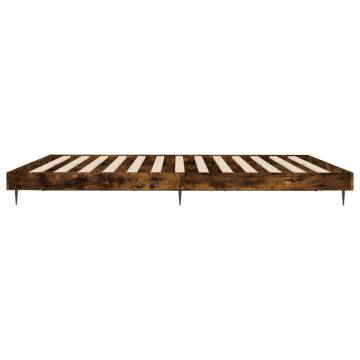 Bed Frame Smoked Oak 160x200 cm - Durable Engineered Wood