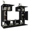 6 Piece Black TV Cabinet Set - Stylish & Practical Storage