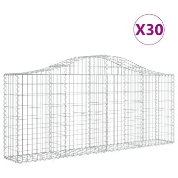 Arched Gabion Baskets - 30 pcs Galvanised Iron Garden Shields