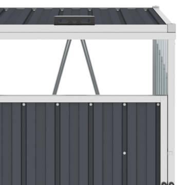 Double Garbage Bin Shed Anthracite - 143x81x121 cm Steel