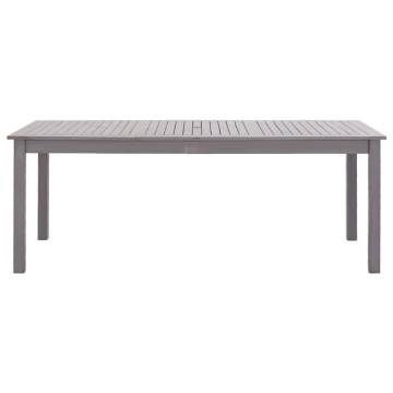 Grey Wash Garden Table 200x90 cm - Solid Acacia Wood