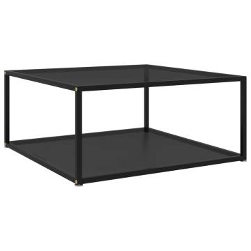 Stylish Black Coffee Table with Tempered Glass | HipoMarket