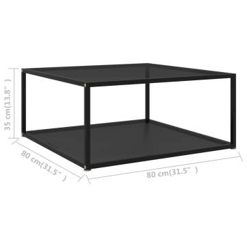 Stylish Black Coffee Table with Tempered Glass | HipoMarket