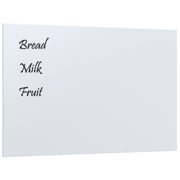 Wall-mounted Magnetic Board 60x40 cm White - Tempered Glass