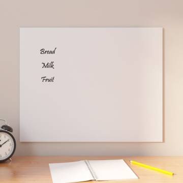 Wall-mounted Magnetic Board - White Tempered Glass 50x40 cm