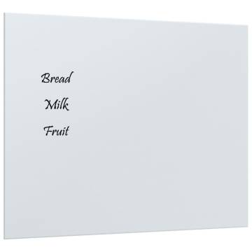 Wall-mounted Magnetic Board - White Tempered Glass 50x40 cm