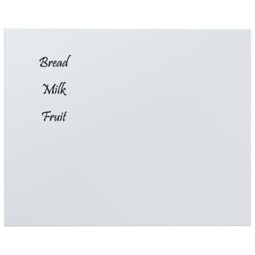 Wall-mounted Magnetic Board - White Tempered Glass 50x40 cm