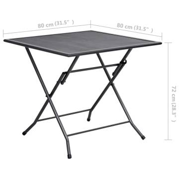 Foldable Mesh Table 80x80 cm | Steel Anthracite - HipoMarket