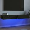 TV Cabinets with LED Lights 2 pcs Black 60x35x15.5 cm Colour black Quantity in Package 2 Width 60 cm 