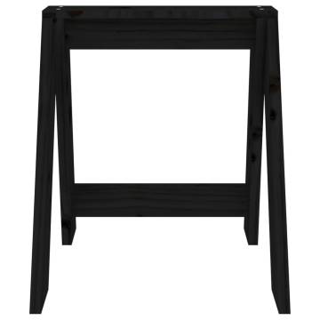 Stylish Black Pine Stools - Set of 2, 40x40 cm | HipoMarket