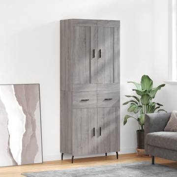 Highboard Grey Sonoma - Elegant Engineered Wood Storage Solution