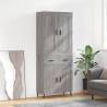 Highboard Grey Sonoma 69.5x34x180 cm Engineered Wood Colour grey sonoma Quantity in Package 1 Model 2 doors 2 drawers 