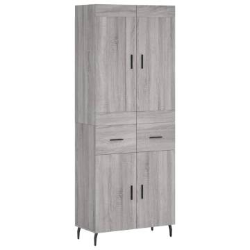 Highboard Grey Sonoma - Elegant Engineered Wood Storage Solution