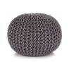 Hand-Knitted Pouffe Cotton 50x35 cm Grey Colour grey Quantity in Package 1 