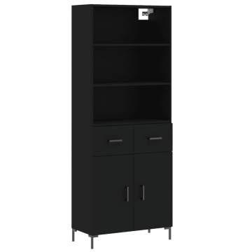 Elegant Highboard Black 69.5x34x180 cm - Stylish Storage Solution