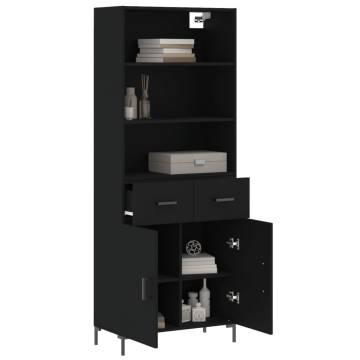 Elegant Highboard Black 69.5x34x180 cm - Stylish Storage Solution