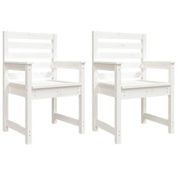 Garden Chairs 2 pcs White Solid Wood Pine - Comfortable & Stylish