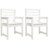 Garden Chairs 2 pcs White Solid Wood Pine - Comfortable & Stylish