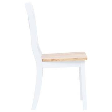 Stylish White & Light Wood Dining Chairs - Set of 4