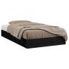 Black 140x190 cm Solid Wood Bed Frame - Stylish & Sturdy