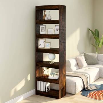 Book Cabinet & Room Divider - Smoked Oak 60x30x198 cm