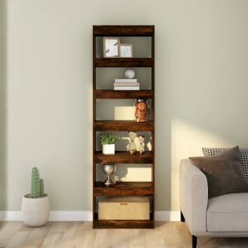 Book Cabinet & Room Divider - Smoked Oak 60x30x198 cm