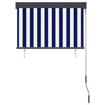 Outdoor Roller Blind 100x250 cm - Blue and White | HipoMarket