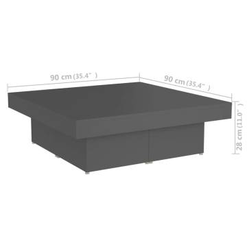 Stylish Grey Coffee Table - 90x90 cm | Hipomarket