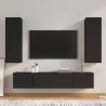 4 Piece TV Cabinet Set in Black - Stylish & Practical Storage