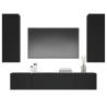 4 Piece TV Cabinet Set in Black - Stylish & Practical Storage