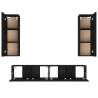 4 Piece TV Cabinet Set in Black - Stylish & Practical Storage