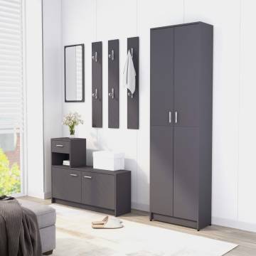 Stylish Grey Hallway Unit - Compact Storage Solution | HipoMarket