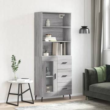 Highboard Grey Sonoma - Stylish Storage Solution | HipoMarket