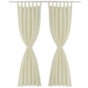 Cream Micro-Satin Curtains with Loops - 2 pcs, 140 x 225 cm