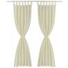 Cream Micro-Satin Curtains with Loops - 2 pcs, 140 x 225 cm