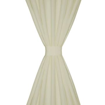 Cream Micro-Satin Curtains with Loops - 2 pcs, 140 x 225 cm