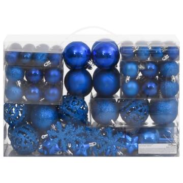 111 Piece Blue Christmas Bauble Set | Shatterproof & Stylish