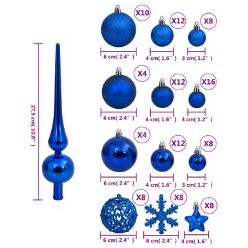 111 Piece Blue Christmas Bauble Set | Shatterproof & Stylish