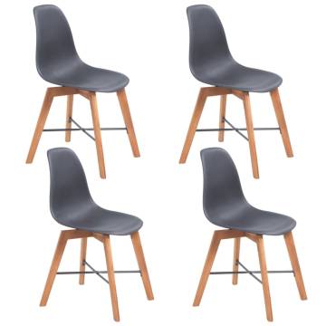 Elegant Black Plastic Chair Seats - Set of 4