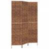 Room Divider 3-Panel Brown | Water Hyacinth Privacy Screen