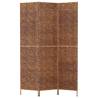 Room Divider 3-Panel Brown | Water Hyacinth Privacy Screen