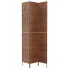 Room Divider 3-Panel Brown | Water Hyacinth Privacy Screen