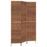 Room Divider 3-Panel Brown | Water Hyacinth Privacy Screen