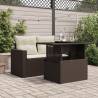 Versatile Garden Table with Glass Top - 100x55 cm Brown