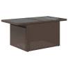 Versatile Garden Table with Glass Top - 100x55 cm Brown