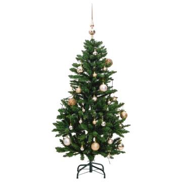 Artificial Hinged Christmas Tree with LED & Ball Set - 120 cm